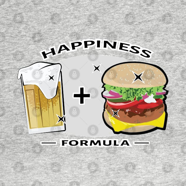 Happiness Formula - Beer And Burger - Funny by DesignWood Atelier